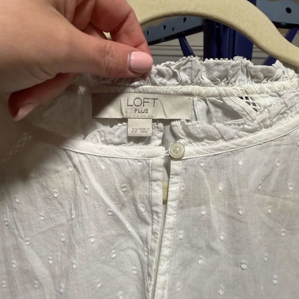 Loft Plus Size 22- Elegant White Women's Top - Picture 5 of 7